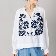 画像をギャラリービューアに読み込む, ボタニカル刺繍ブラウス