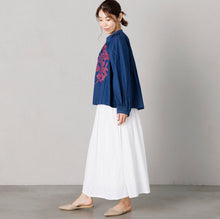 画像をギャラリービューアに読み込む, ボタニカル刺繍ブラウス