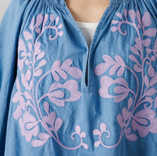 画像をギャラリービューアに読み込む, ボタニカル刺繍ブラウス