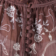 画像をギャラリービューアに読み込む, アンティークボタニカル刺繍ブラウス