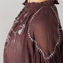 画像をギャラリービューアに読み込む, アンティークボタニカル刺繍ブラウス