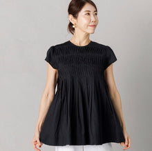 画像をギャラリービューアに読み込む, カンタ刺繍ウェーブピンタックブラウス