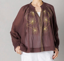 画像をギャラリービューアに読み込む, 幾何フラワー刺繍ブラウス