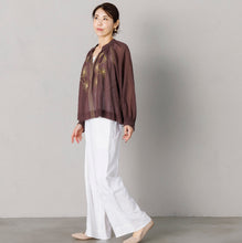 画像をギャラリービューアに読み込む, 幾何フラワー刺繍ブラウス