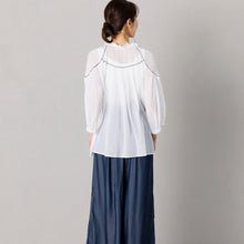 画像をギャラリービューアに読み込む, アンティークボタニカル刺繍ブラウス