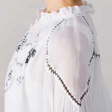 画像をギャラリービューアに読み込む, アンティークボタニカル刺繍ブラウス