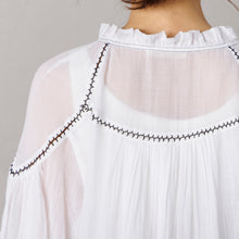 画像をギャラリービューアに読み込む, アンティークボタニカル刺繍ブラウス