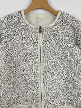 画像をギャラリービューアに読み込む, ブロックプリント(木版) モノトーンボタニカル柄キルトコート