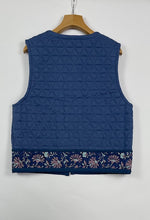 画像をギャラリービューアに読み込む, ブロックプリント(木版)フラワー柄 キルトベスト