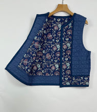 画像をギャラリービューアに読み込む, ブロックプリント(木版)フラワー柄 キルトベスト