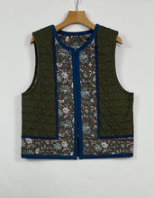 画像をギャラリービューアに読み込む, ブロックプリント(木版)フラワー柄 キルトベスト