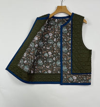 画像をギャラリービューアに読み込む, ブロックプリント(木版)フラワー柄 キルトベスト
