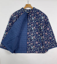 画像をギャラリービューアに読み込む, ブロックプリント(木版)フラワー柄キルトジャケット