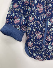 画像をギャラリービューアに読み込む, ブロックプリント(木版)フラワー柄キルトジャケット