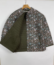 画像をギャラリービューアに読み込む, ブロックプリント(木版)フラワー柄キルトジャケット