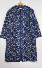 画像をギャラリービューアに読み込む, ブロックプリント(木版) フラワー柄 キルトロングコート