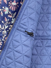 画像をギャラリービューアに読み込む, ブロックプリント(木版) フラワー柄 キルトロングコート