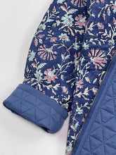 画像をギャラリービューアに読み込む, ブロックプリント(木版) フラワー柄 キルトロングコート