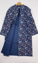 画像をギャラリービューアに読み込む, ブロックプリント(木版) フラワー柄 キルトロングコート