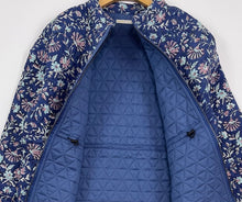 画像をギャラリービューアに読み込む, ブロックプリント(木版) フラワー柄 キルトロングコート
