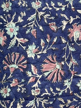 画像をギャラリービューアに読み込む, ブロックプリント(木版) フラワー柄 キルトロングコート