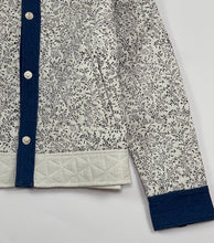 画像をギャラリービューアに読み込む, 【インド ブロックプリント(木版) 】モノトーンボタニカル柄キルトシャツJK