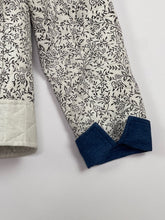 画像をギャラリービューアに読み込む, 【インド ブロックプリント(木版) 】モノトーンボタニカル柄キルトシャツJK