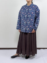 画像をギャラリービューアに読み込む, ブロックプリント(木版)フラワー柄キルトジャケット