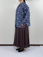 画像をギャラリービューアに読み込む, ブロックプリント(木版)フラワー柄キルトジャケット