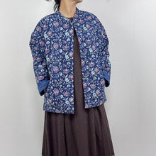 画像をギャラリービューアに読み込む, ブロックプリント(木版)フラワー柄キルトジャケット