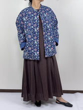 画像をギャラリービューアに読み込む, ブロックプリント(木版)フラワー柄キルトジャケット