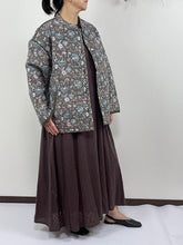 画像をギャラリービューアに読み込む, ブロックプリント(木版)フラワー柄キルトジャケット