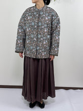 画像をギャラリービューアに読み込む, ブロックプリント(木版)フラワー柄キルトジャケット