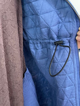 画像をギャラリービューアに読み込む, ブロックプリント(木版) フラワー柄 キルトロングコート