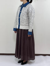 画像をギャラリービューアに読み込む, 【インド ブロックプリント(木版) 】モノトーンボタニカル柄キルトシャツJK