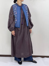 画像をギャラリービューアに読み込む, ブロックプリント(木版)フラワー柄 キルトベスト