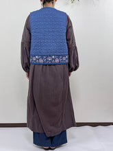 画像をギャラリービューアに読み込む, ブロックプリント(木版)フラワー柄 キルトベスト